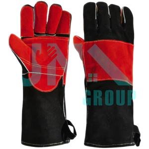 Guantes de soldadura de cuero OEM Guantes de soldadura de cuero de vaca resistentes al calor Guante de trabajo para seguridad industrial - Product Image 3