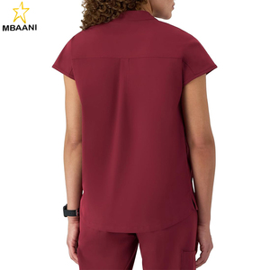 เสื้อสครับสำหรับผู้หญิง คอจีน ผ้าซับเหงื่อ ยืดหยุ่นได้ - Product Image 2