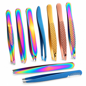 Juego de Pinzas para Cejas de Acero Inoxidable, Punta Puntiaguda, Duraderas, Estilo Moderno, Multicolores - Product Image 3