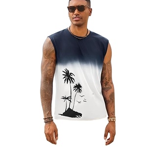 Débardeur uni à col rond en polyester, personnalisable, épais, de luxe, avec logo imprimé, pour homme, coupe oversize - Product Image 1