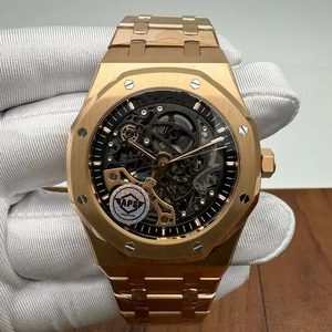 Reloj de Lujo Automático de 42 mm con Esfera Redonda de Acero Inoxidable en Tono Oro Rosa, Diseño de Moneda Urbana, Movimiento Mecánico ETA - Product Image 1