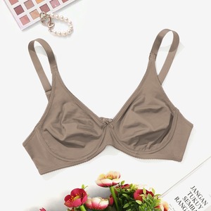 Soutien-gorge push-up vert olive pour femme avec coussinets intégrés et détail nœud, lingerie sans couture, maintien moyen - Product Image 3