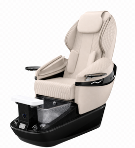 Fauteuil de pédicure en bois inclinable avec siège réglable, système de jets sans tuyau, massage LED 7 couleurs, chaleur, spa, mobilier de salon, garantie 5 ans - Product Image 2