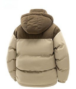 Chaqueta acolchada con capucha verde claro, informal de invierno, con cremallera, gruesa, de poliéster, corte regular, para hombre. - Product Image 4