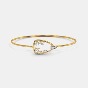 Elegante Brazalete de Oro con Diamantes Cultivados en Laboratorio con Diseño Floral en Forma de Pera - Product Image 3
