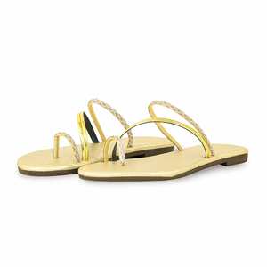 Chaussures plates dorées décontractées CL1968 confortables pour tous les jours - Product Image 3