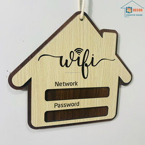 Personalized Rustic Wooden WiFi Sign Custom Password Display Plaque for Home Cafe and Office <b>Wall</b> <b>Decor</b> - Product Image 2