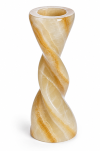 Natural Onyx <b>Twisted</b> Spiral Taper Candlestick Handmade Sculptural Stone Candle Holder Wholesale Custom Logo <b>Bar</b> Decor - Product Image 2
