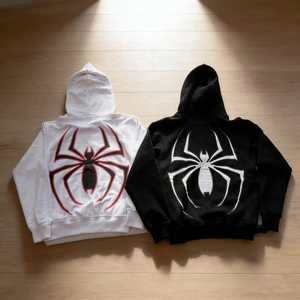 Sweat-shirt à capuche unisexe pour adolescents 100% coton, imprimé araignée, sweat-shirt en molleton pour enfants, pull à capuche pour garçons, coupe classique personnalisée avec poche - Product Image 6