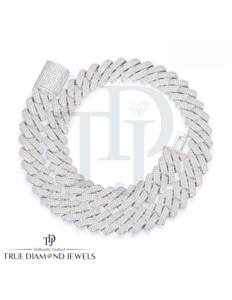 Cadena Cubana de Oro 14K con Diamantes Cultivados en Laboratorio, Collar de Lujo con Incrustaciones de Diamantes, Joyería de Alta Gama para Hombre - Product Image 1