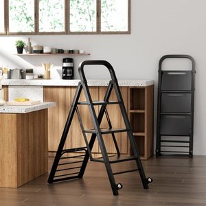 Carrello e Scala 2-in-1 con Ruote in Gomma e Maniglia Comoda per Uso Domestico, Magazzino o Garage - Product Image 2