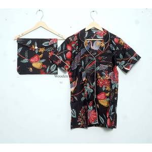 Conjunto de Pijama Corto de Algodón Indio Romántico, Lujoso y Vintage para Novia, Transpirable, de Secado Rápido y Suave para Mujer y Niña, Verano - Product Image 4