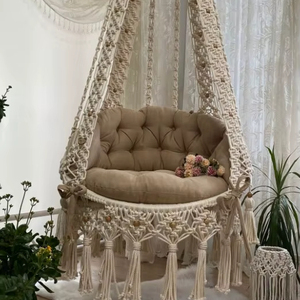 <b>Macrame</b> hangessel,<b>macrame</b> swing,handmade decorasion,gardens swing,gardens decor,<b>macrame</b> chair - Product Image 1