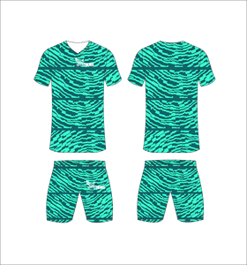 Conjunto de Camiseta y Pantalones Cortos de Fútbol Sublimados Personalizados, Cuello en V, Manga Corta, Estampado Geométrico, Absorbe la Humedad, Unisex para Adultos, Venta al Por Mayor OEM - Product Image 1