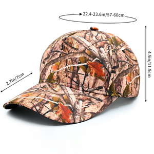 Casquette de baseball unisexe camouflage en polyester respirant pour la chasse en plein air, motif imprimé automne - Product Image 4
