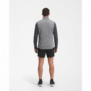 Gilet de course isolé gris chiné à fermeture éclair intégrale, personnalisable avec logo OEM - Product Image 2