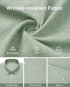 เสื้อเชิ้ตผู้ชาย HS ผ้าฝ้าย 100% เป็นมิตรกับสิ่งแวดล้อม ODM แขนสั้น ไม่ยับ ไม่ต้องรีด ติดกระดุม ระบายอากาศได้ดี ลายพิมพ์สำหรับฤดูร้อน - Product Image 5