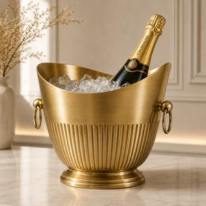 Cubo de hielo Monarch de latón con asas de doble anillo, gran capacidad, enfriador de vino artesanal de primera calidad para fiestas - Product Image 3