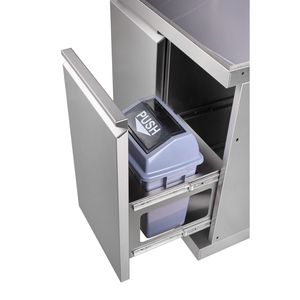 Fregadero Doble para Exteriores 830 con Encimera de Laca Negra y Base de Acero Inoxidable - Product Image 4