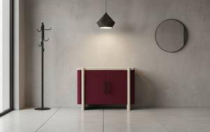 Aparador Moderno de 2 Puertas de Roble Macizo para Sala de Estar - Almacenamiento Resistente al Agua con Diseño Minimalista - Product Image 3