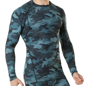 Oem Odm Men's Breathable Quick Dry Eco-Friendly Rash Guard Sublimation <b>Printed</b> Spandex Compression Shirts for BJJ Gym <b>Surfing</b> - Product Image 5