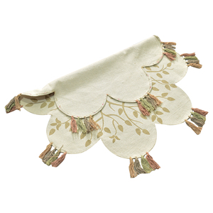 Tapis d'intérieur tissé à la main en forme de fleur, Arbre de Vie, tissage plat, doux, doré, style bohème, pétales en coton, pompons multicolores, décoration pour bébés et enfants - Product Image 3