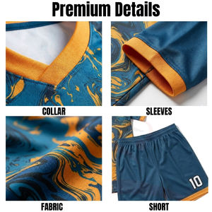 Tenues de football personnalisées tendance, service OEM, tissu respirant, nom, numéro et logo personnalisés - Product Image 5