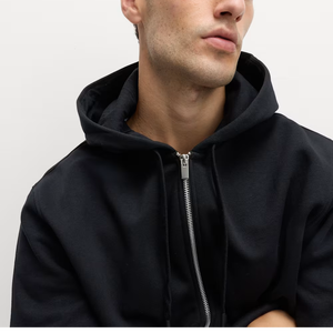 Sweat à capuche zippé Black Angel pour homme et femme, décontracté, uni, oversize, streetwear, coton/polyester, pour l'hiver - Product Image 3