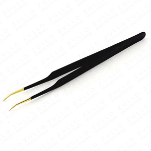 Custom Eyelash Extension Tweezers Black Handle Gold Tip Stainless Steel Volume <b>Lash</b> Precision Tool <b>Kit</b> With Wholesale Price - Product Image 2