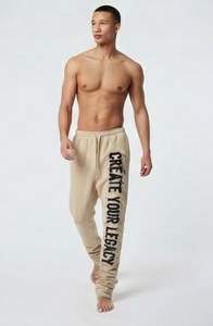 Pantalones de chándal de algodón polar para hombre, con cordón en la cintura, estilo casual, de largo completo, ajuste holgado, de tejido grueso, 460 GSM - Product Image 3