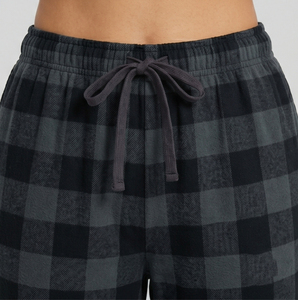 Pantalon de pyjama en flanelle à carreaux pour femmes, taille élastique, coupe ample, longueur intégrale, vêtements de nuit d'hiver, 100% flanelle de coton, pantalon pour femmes - Product Image 6