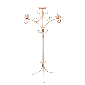 Candelabro de piso más vendido, candelabro de boda decorativo de Metal de hierro sólido, portavelas de 3 brazos, diseño de desplazamiento, portavelas hecho a mano - Product Image 1
