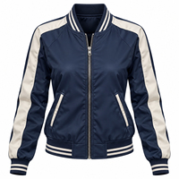 Veste bomber pour femmes de haute qualité avec logo personnalisé en gros, faible MOQ, veste bomber vintage pour femmes en vente