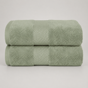 Ensemble de 2 serviettes 100% coton, sans torsion, super absorbantes, couleur unie, tissage rectangulaire, doux pour la peau - Product Image 4