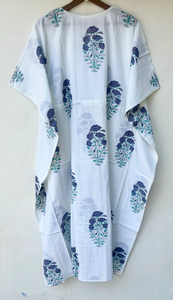 Vestido Kaftán Casual de Verano sin Mangas con Estampado Floral Tropical Digital, de Algodón, para Mujer, Islas del Pacífico Asiático, Disponible en 10 Tallas - Product Image 2