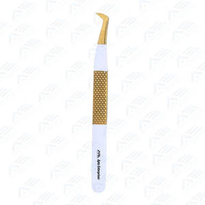 Pinzas de pestañas negras profesionales al por mayor, herramienta de extensión de pestañas de acero inoxidable sostenible con mango de diamante - Product Image 6