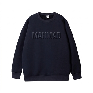 Custom 3D Embossed Hoodie Sweatshirt Cotton Crew Neck <b>Jumper</b> Oversize Custom Prints Embossed Sweatshirts - Product Image 1