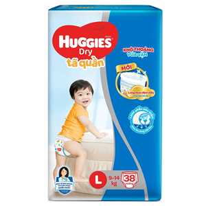 ผ้าอ้อมเด็กแบบกางเกงฮักกี้ส์ ไซส์ L 38 ชิ้น x4 ชิ้น นุ่ม ระบายอากาศได้ดี ป้องกันการรั่วซึม กางเกงฝึกการขับถ่ายสำหรับเด็ก ให้ความรู้สึกเหมือนผ้าฝ้าย ผ้าอ้อมสำเร็จรูปแบบใช้แล้วทิ้ง - Product Image 1