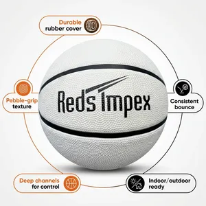 Ballon de basketball en caoutchouc premium - Chambre à air en latex, surface antidérapante pour jeu en extérieur/intérieur, rebond élevé, options de logo/couleur personnalisées - Product Image 2