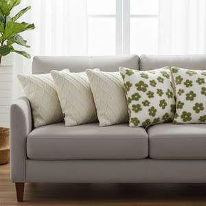 SOGA 5PC Decorative Pillow <b>Cover</b> Set 3x Cream Cable Knit Diamond and 2x <b>Garden</b> Bloom Delight <b>Cushions</b> & Seat <b>Cushions</b> - Product Image 3