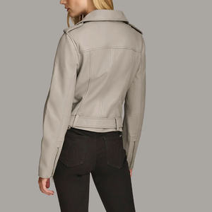 Chaqueta Casual de Moda para Mujer, Chaqueta de Cuero con Cierre, Chaquetas de Cuero Modernas y Coloridas, Prenda Exterior Elegante y Ajustada para Otoño e Invierno - Product Image 3