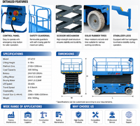 Plateforme élévatrice verticale à ciseaux XD-14 de 14 m, plateforme aérienne mobile électrique hydraulique robuste, élévateur mobile pour personnel, capacité de 320 kg en acier