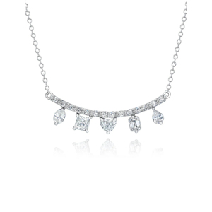 Luxury Diamond Pendant Necklace Women's 925 <b>Silver</b> Rhodium Plated Princess Cut Wedding Jewelry <b>Snake</b> <b>Chain</b> - Product Image 2