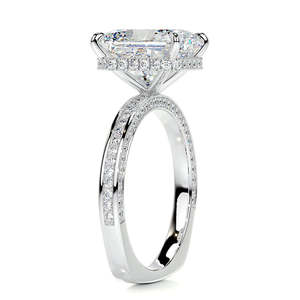 Bague de fiançailles en argent sterling 925 de qualité supérieure avec moissanite taille radiant, sertie de griffes, plaquée rhodium, et alliance de mariage en or massif 18 carats pour mariages - Product Image 1
