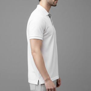 2026 New Arrival Men <b>White</b> Cotton <b>Polo</b> Shirt Short Sleeve Breathable Fabric Casual Design Front Logo Print and online sale - Product Image 6