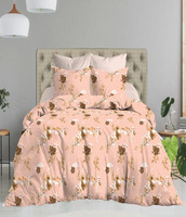 Parure de lit 100 % coton moderne motif floral pour lit King/Queen, 300 fils, écologique, douce, durable et légère