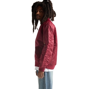 Blouson Bomber Homme Marron en Satin Nylon MA1, Blouson de Vol Zippé avec Ourlet Côtelé, Style Streetwear, Vente en Gros - Product Image 2