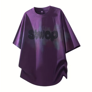 T-shirts pour hommes en gros, haute qualité, 100% coton 480g, imprimés, lavage enzymatique, épaules tombantes, coupe lourde, formel, surdimensionné, personnalisé - Product Image 2