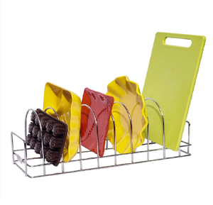 Support à assiettes en acier inoxydable, rangement de cuisine, design moderne, organisateur de vaisselle en métal, présentoir à assiettes, artisanat - Product Image 5