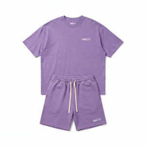Ensemble décontracté homme été nouveau style jacquard à carreaux, t-shirt à manches courtes coupe ample grande taille et short droit - Product Image 4